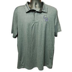 Genuine Merchandise Men's Gray Colorado Rockies Baseball Polo Shirt XL